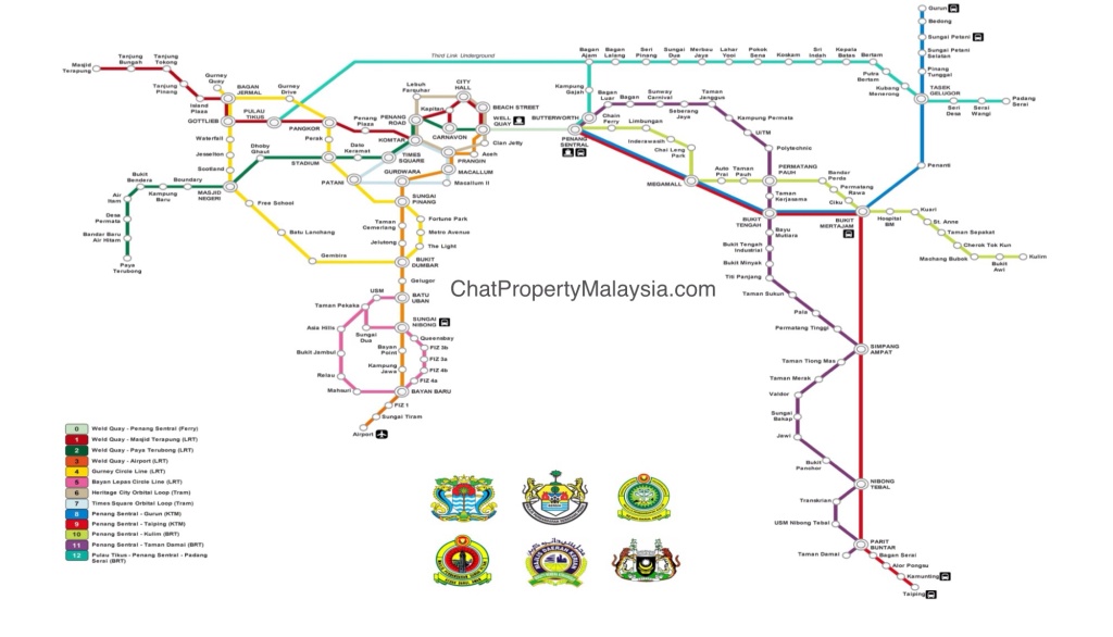Penang Integrated Transport Masterplan and Penang LRT Route Map - LRT