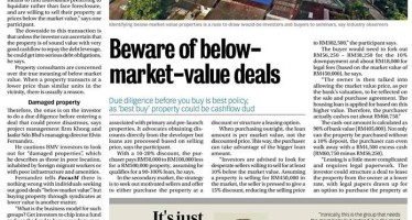 Beware of below market value property deals